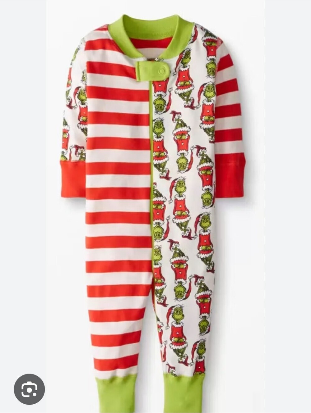 Hanna Andersson The Grinch Christmas Holiday One-Piece Pajamas 6-12 Months